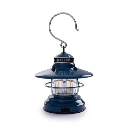 BAREBONES LIVING Barebones Edison Mini Lantern - Vintage Adjustable Camping Light Ocean Blue LIV-171